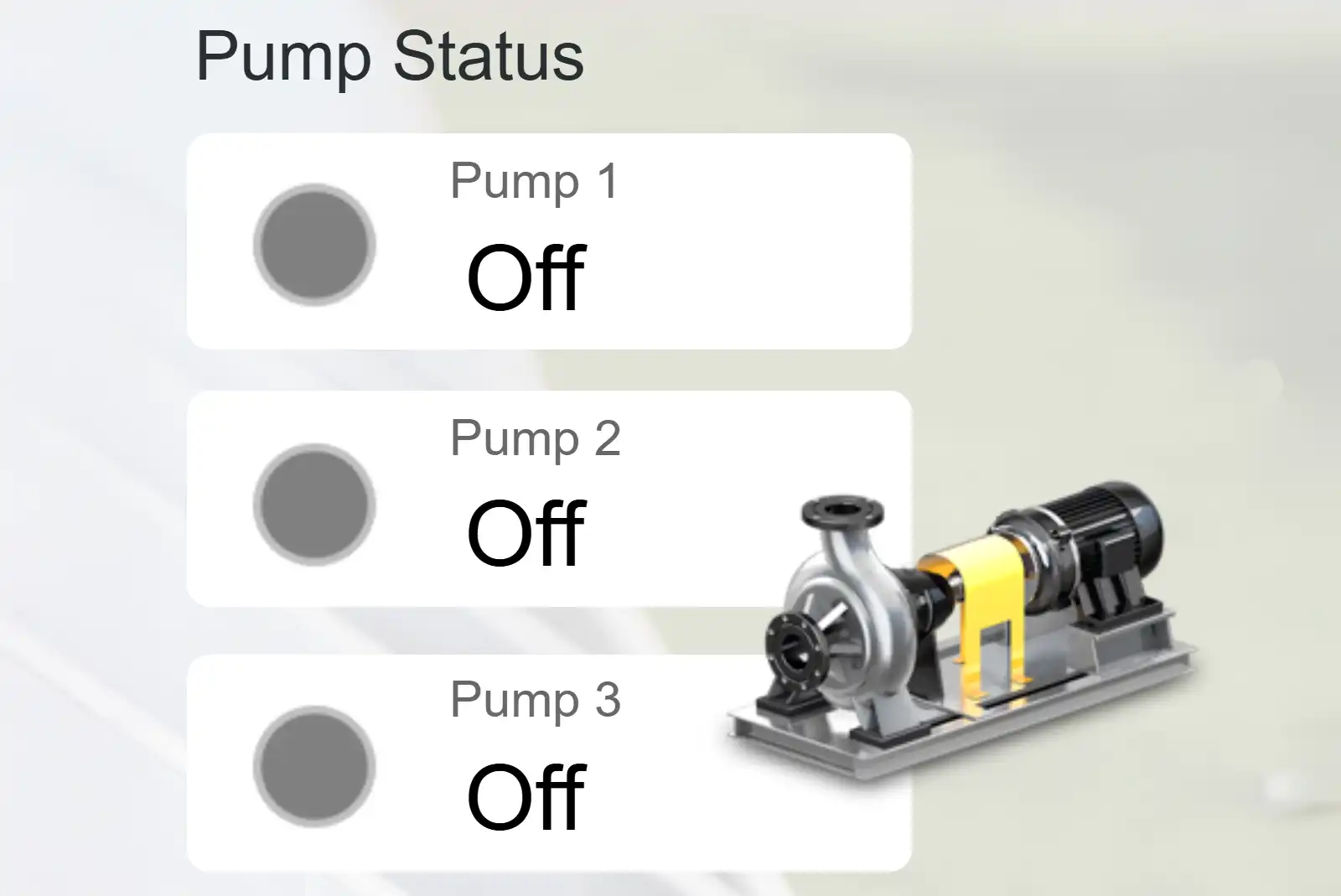 Betriebsstatus der Pumpen