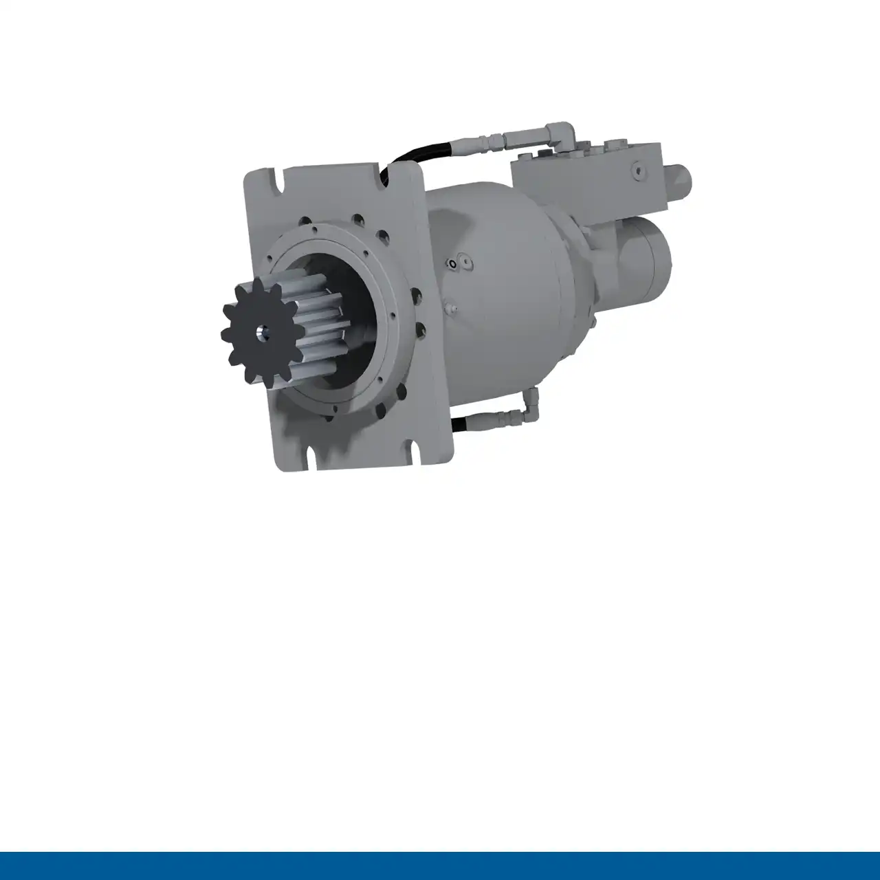 Hydraulisches Fahrwerksgetriebe mit Antriebsritzel und Steuerblock