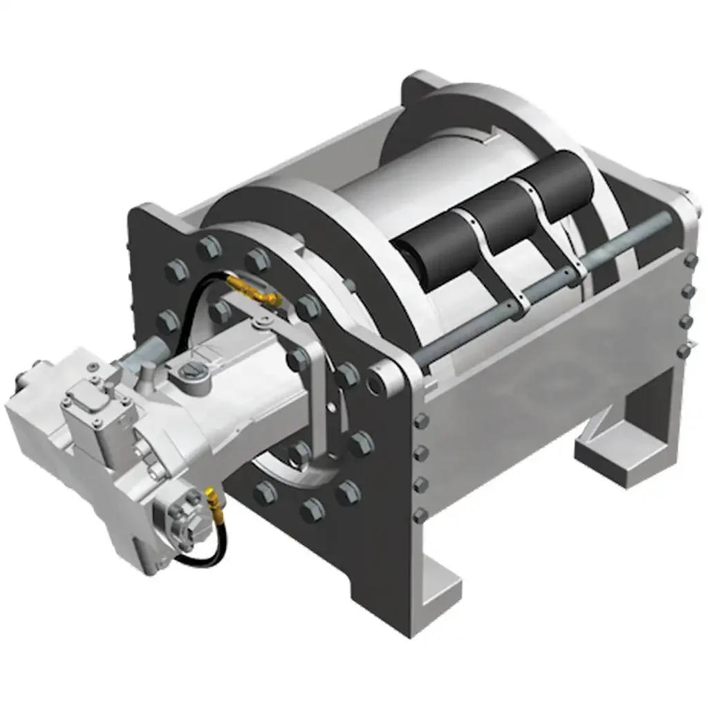 Hydraulische Seilwinde RW300A mit Spannrolle und stabilem Gehäuse für Bohranwendungen