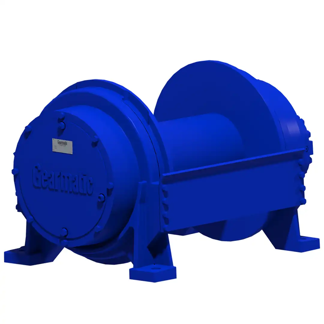 Hydraulische Seilwinde der GH-Serie von Gearmatic in Blau